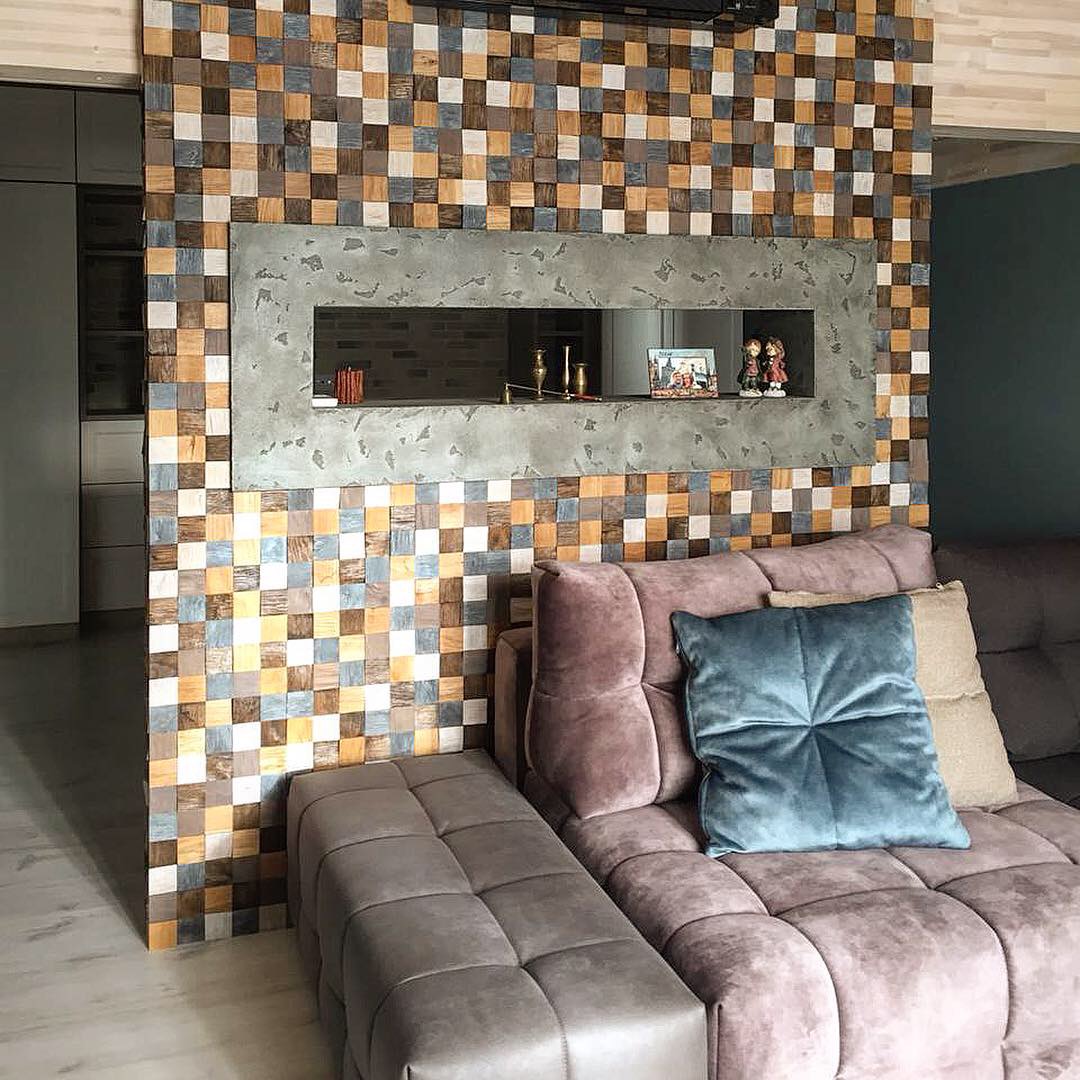 Стеновая панель Tarsi/Тарси Pixel 300х300 мм Дуб/колотый